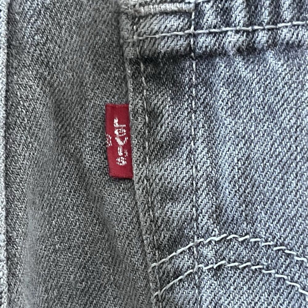 VTG Y2K Levis 527 Bootcut 100% Cotton Denim Jeans Boys 10 25x25 Black Faded - Picture 3 of 13
